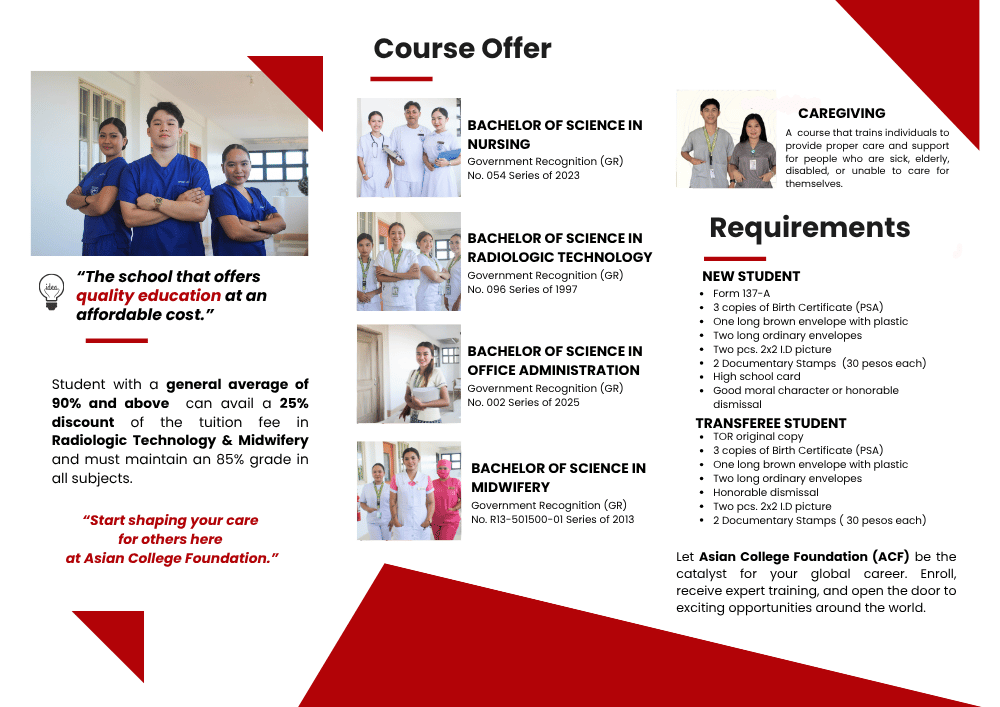 📣ENROLL NOW AT ASIAN COLLEGE FOUNDATION❗️
